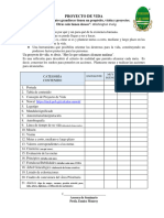 Tabla de Contenido Proyecto de Vida