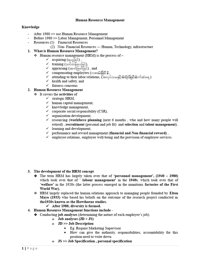 Chapter 1 | PDF | Human Resource Management | Employment