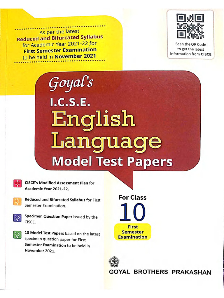Goyal english language icse 10 mcq book pdf semester 1 1 pdf