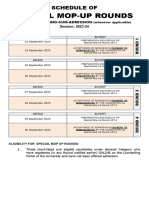 Special Mop-Up Rounds: Schedule of