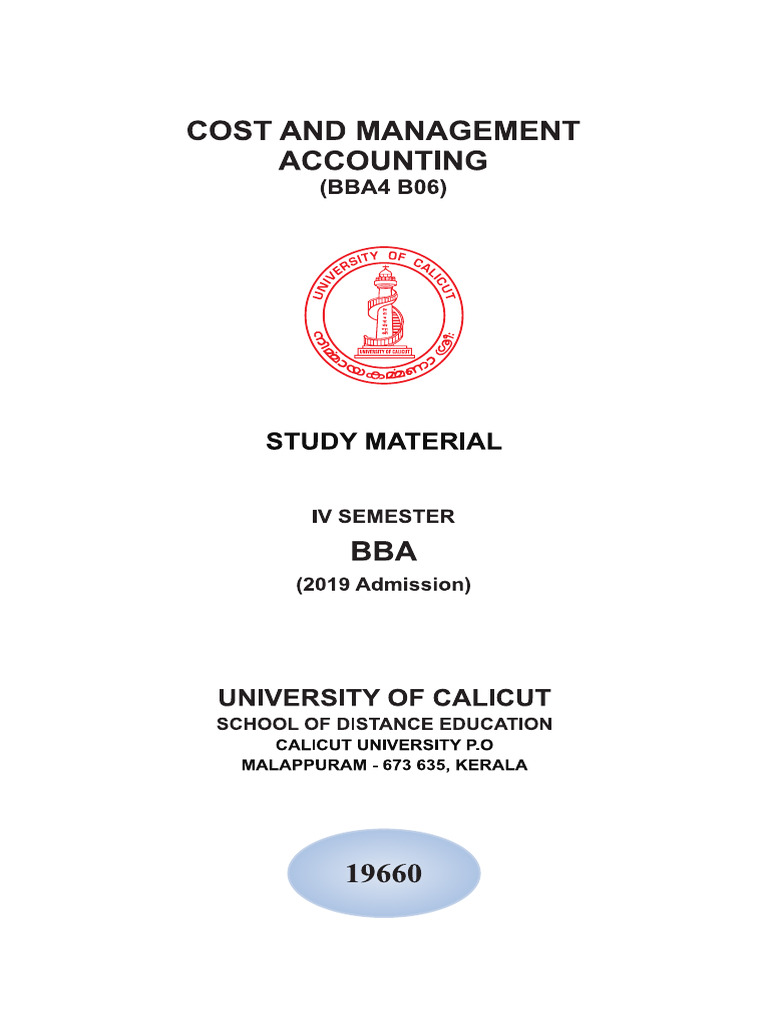 SLM-BBA4 B06 - Cost and Management Accounting | Download Free PDF ...