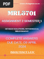 MRL3701 Assignment 2 Semester 2024 Answers
