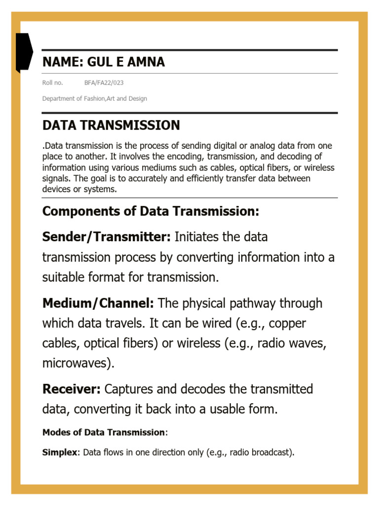 Data Transmission Basics Explained | PDF | Computers