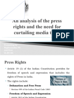 An Analysis of The Press Rights and The Need For Curtailing Media Trial