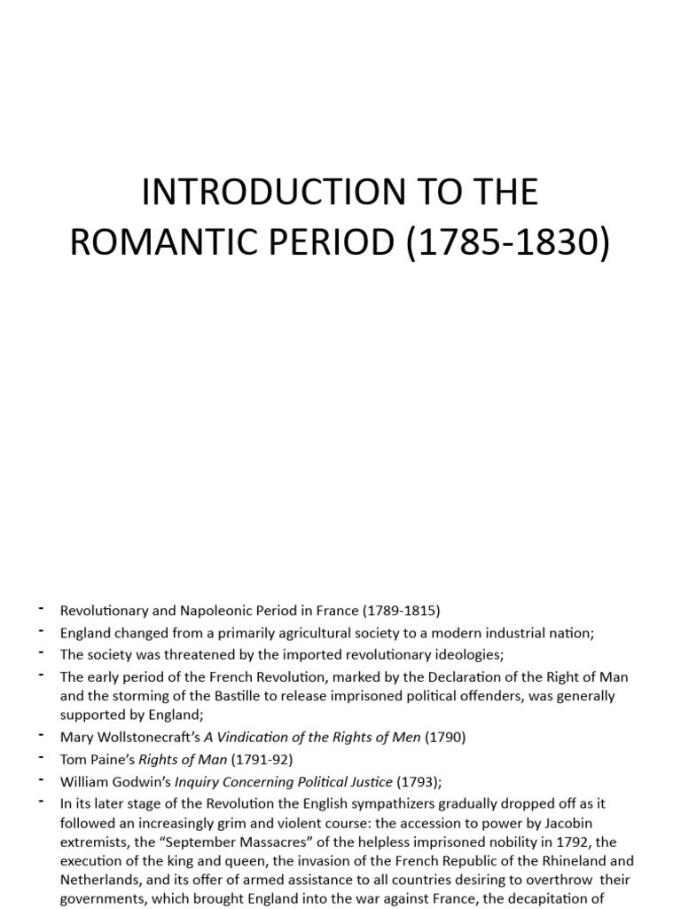 05 Introduction To The Romantic Period 1785 1830 | PDF | French ...