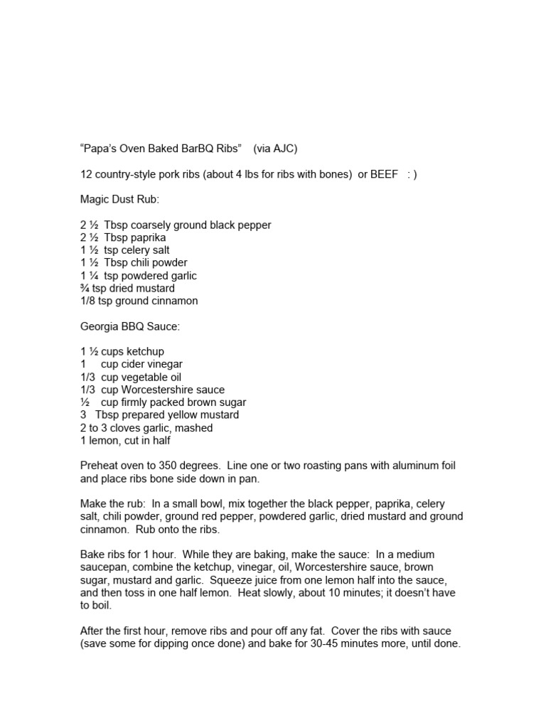 Celery Salt BBQ Ribs Recipe | PDF