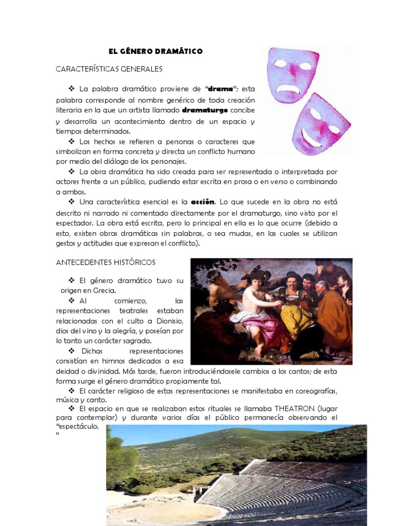 SINTESIS SOBRE EL GÉNERO DRAMÁTICO | Comedia | Teatro
