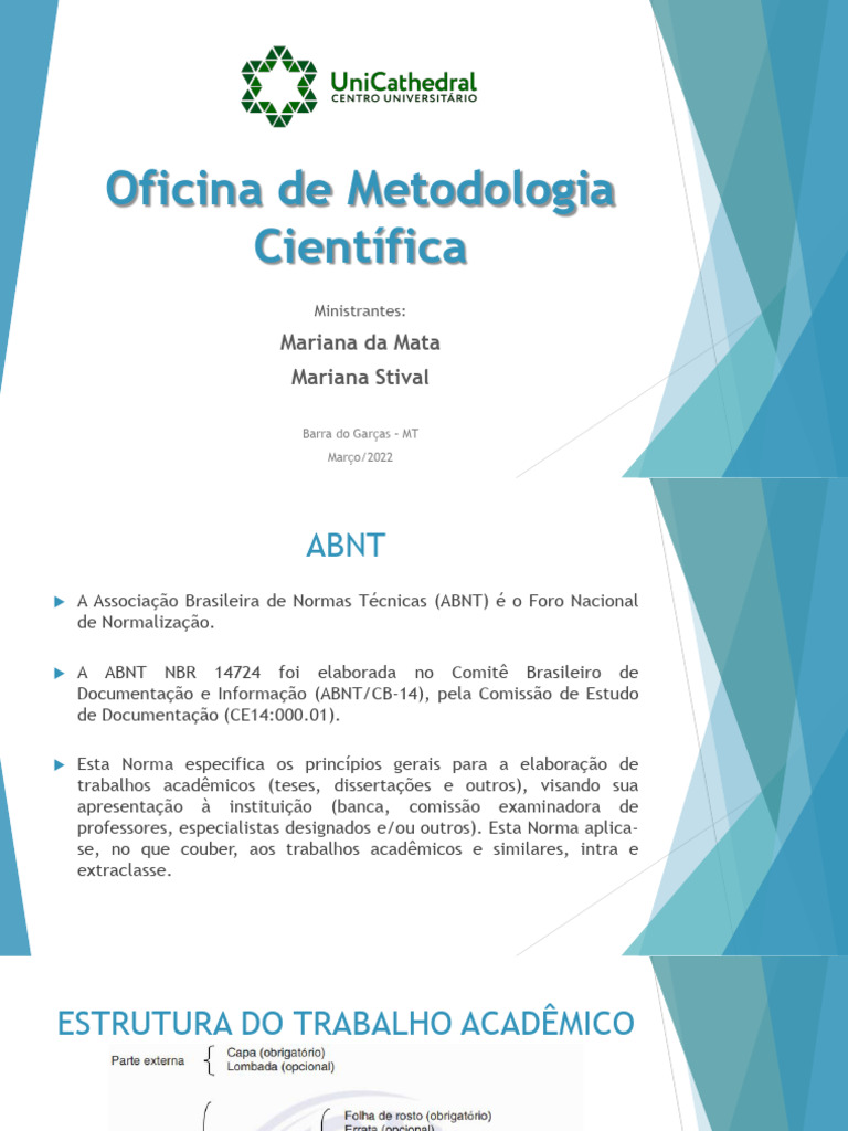 Oficina de Metodologia Científica ABNT | PDF | Abstract (resumo ...