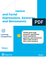 Oral Communication Unit 12 Lesson 3 Stage Presence and Facial Expressions Gestures and Movements