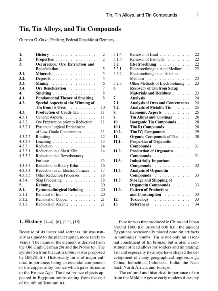 Tin Tin Alloys and Tin Compounds PDF Tin Iron