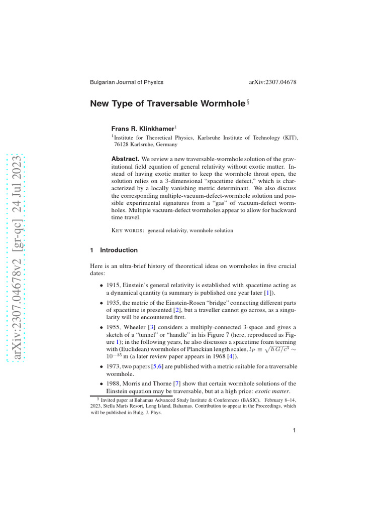 Wormhole 3 | PDF | Spacetime | Scientific Theories
