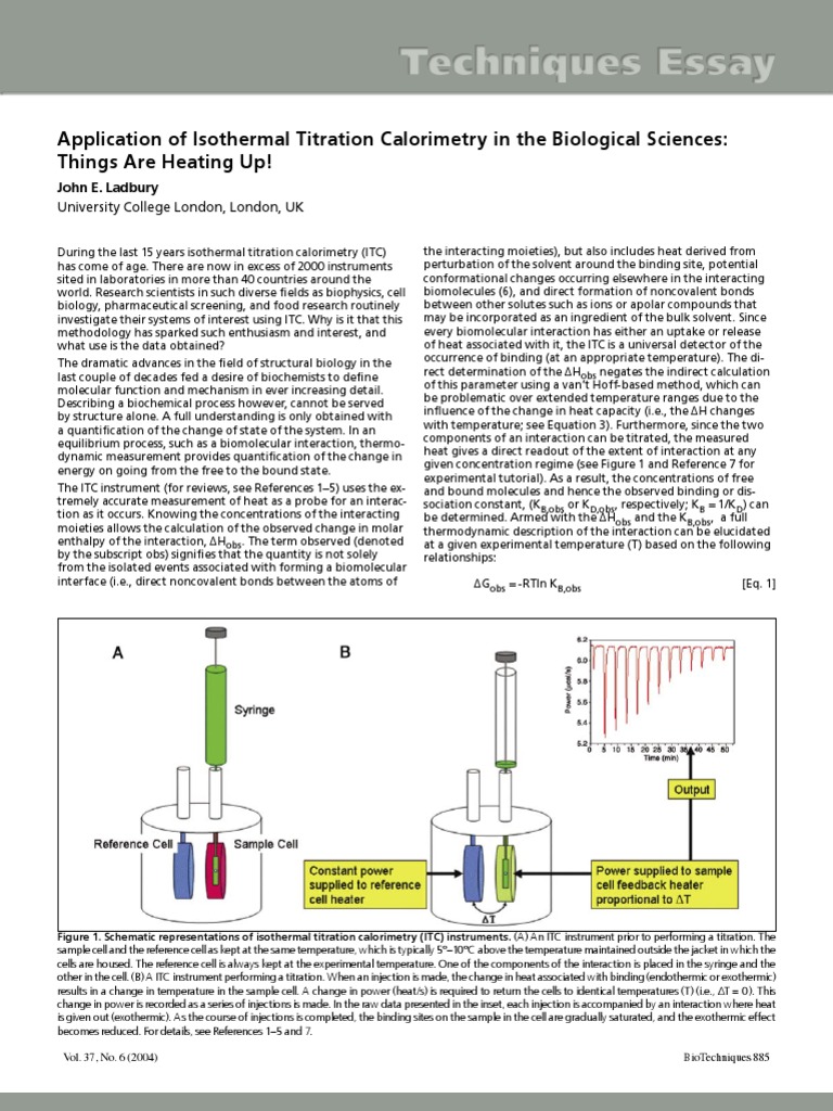 Application of Isothermal Titration Calorimetry in The Biological