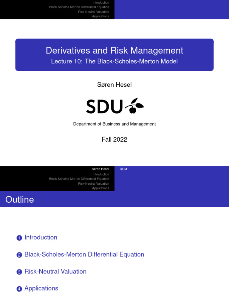Black-Scholes-Merton Model Overview | PDF | Black–Scholes Model ...