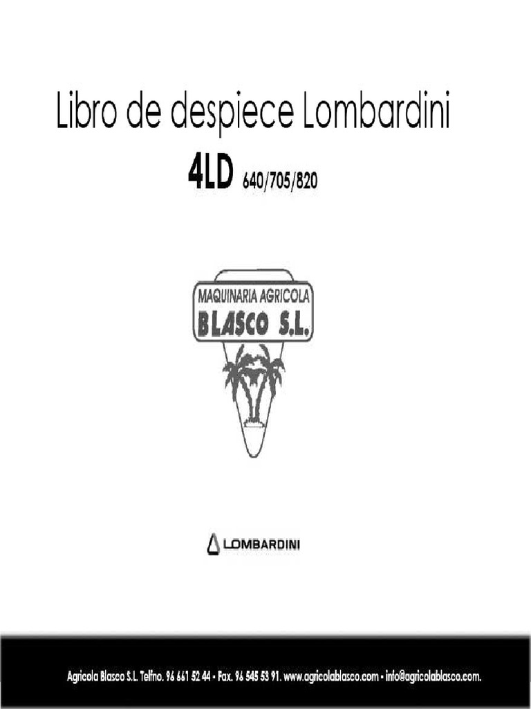 Libro Despiece Lombardini 4LD 640 705 820 | PDF