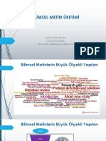 Bilimsel Metin Üretimi: Doç. Dr. İrem Atasoy İstanbul Üniversitesi Alman Dili Ve Edebiyatı Anabilim Dalı