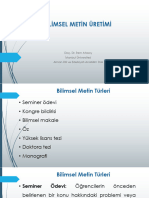 Bilimsel Metin Üretimi: Doç. Dr. İrem Atasoy İstanbul Üniversitesi Alman Dili Ve Edebiyatı Anabilim Dalı