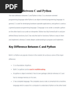 Key Difference Between C and Python