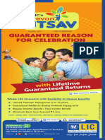 LIC - Jeevan Utsav - Brochure - 4 Inch X 9 Inch - Eng