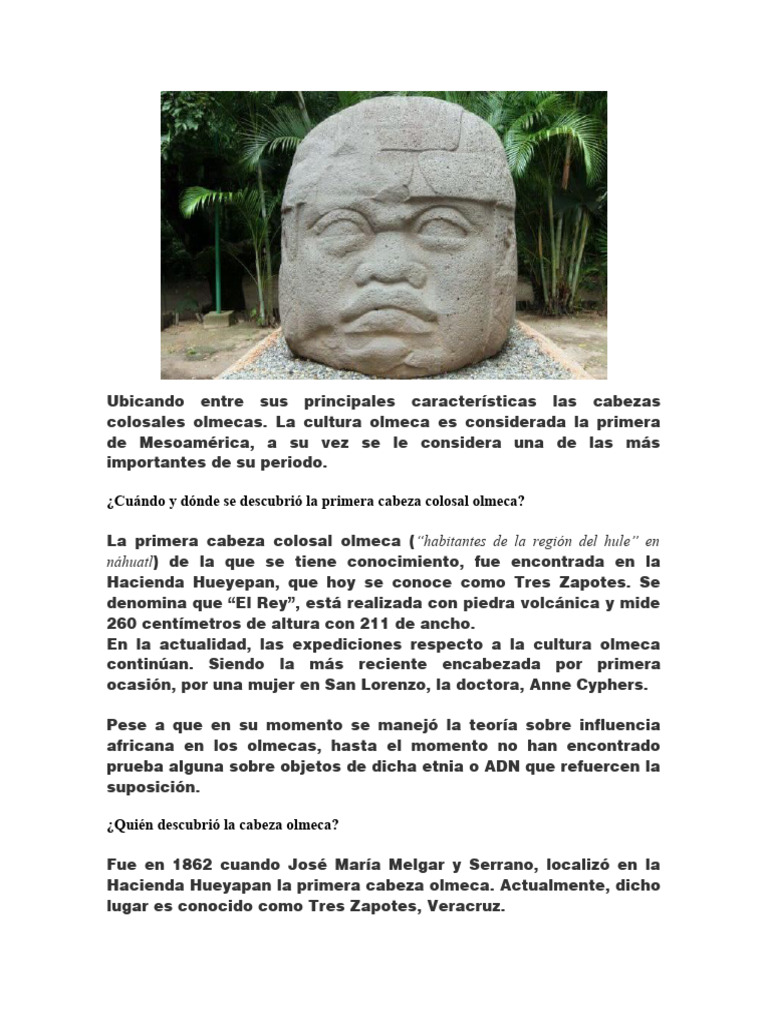 Cabezas Colosales | PDF | Mesoamérica | Era precolombina