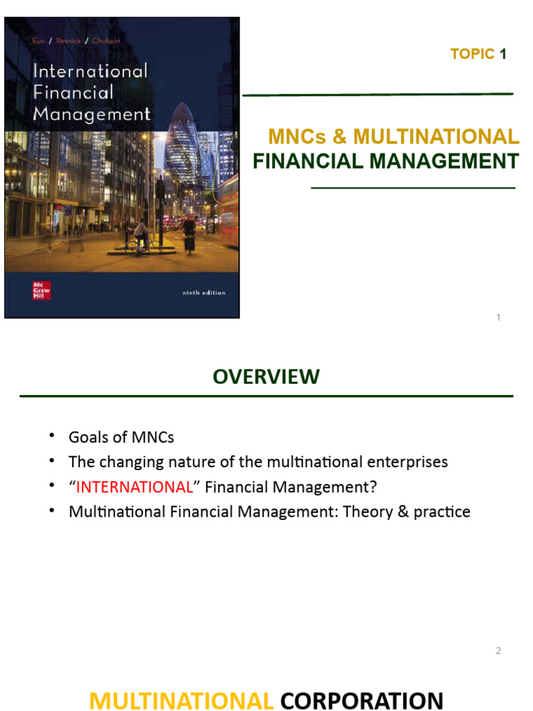 Multinational Financial Management Overview | PDF | Arbitrage ...