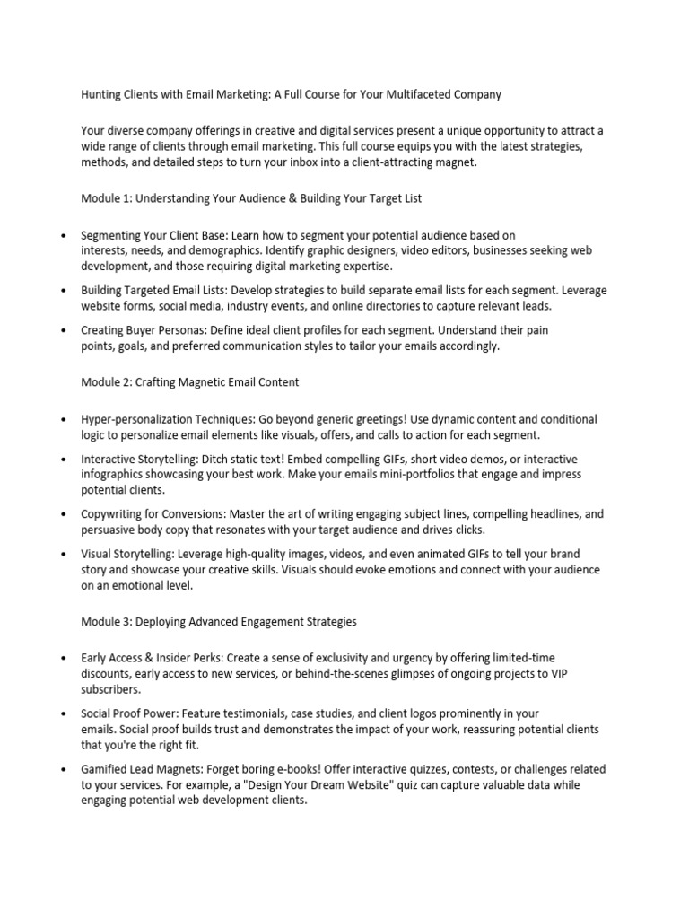 Hunting Clients With Email Marketing | PDF | Business