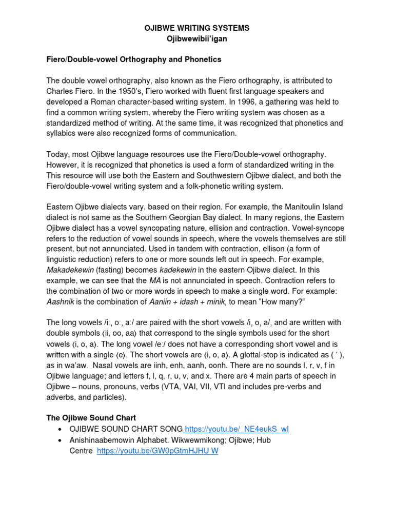 Ojibwe Writing Systems Overview | PDF | Human Communication | Linguistics