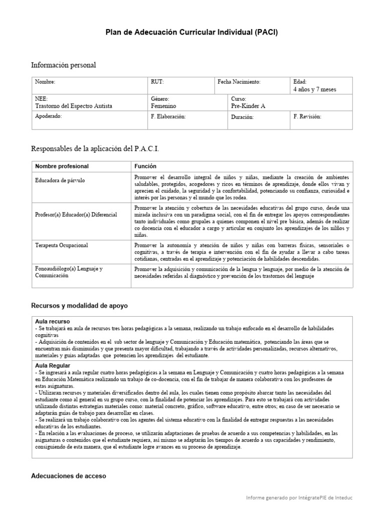 Paci - Ejemplo 2 | PDF | Aprendizaje | Evaluación