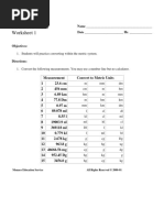 SI Unit Conversion Practice Worksheet | PDF | International System Of ...