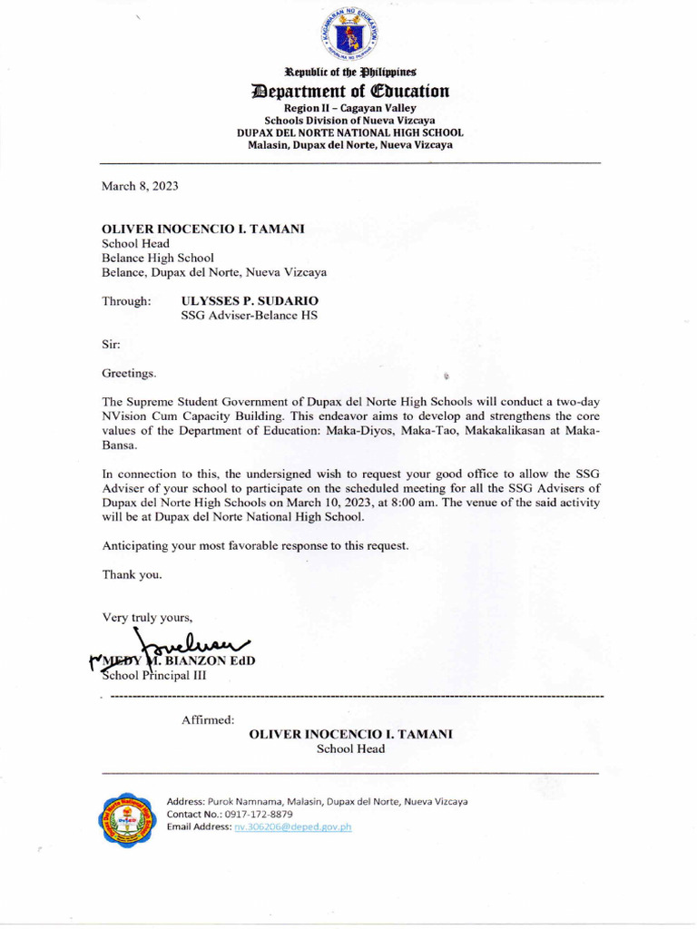 Communication Letter Pdf