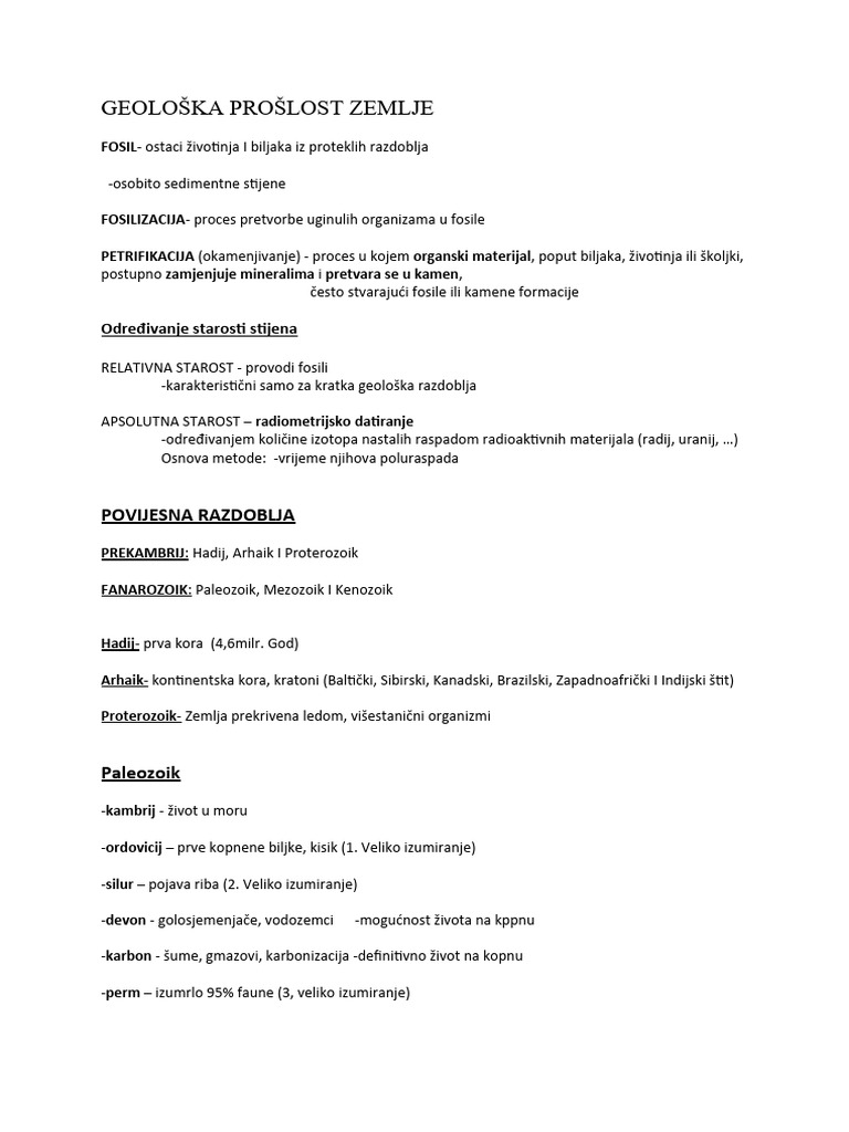 Geološka Prošlost Zemlje | PDF
