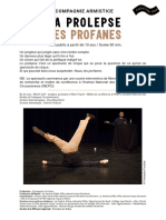 Dossier - Cie Armistice - La Prolepse Des Profanes
