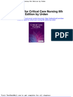 Full Download Test Bank For Critical Care Nursing 8th Edition by Urden PDF Full Chapter