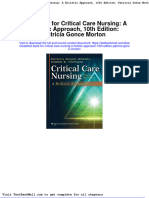 Full Download Test Bank For Critical Care Nursing A Holistic Approach 10th Edition Patricia Gonce Morton PDF Full Chapter