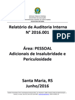 Relatório de Auditoria #2016.001 Adicionais de Insalubridade e Periculosidade