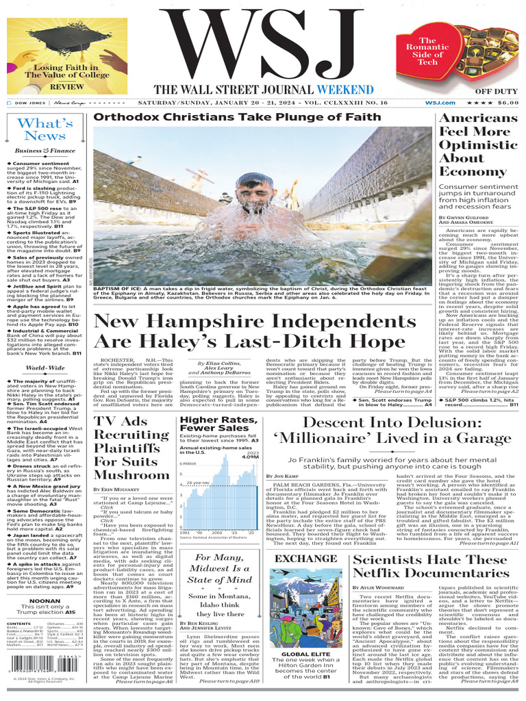 The Wall Street Journal 20-01-24 | PDF | Banks | Mortgage Loan