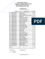 Masa Pengenalan Lingkungan Sekolah (MPLS) SMP Xaverius Maria Palembang Tahun Pembelajaran 2023 - 2024 Daftar Nama Peserta