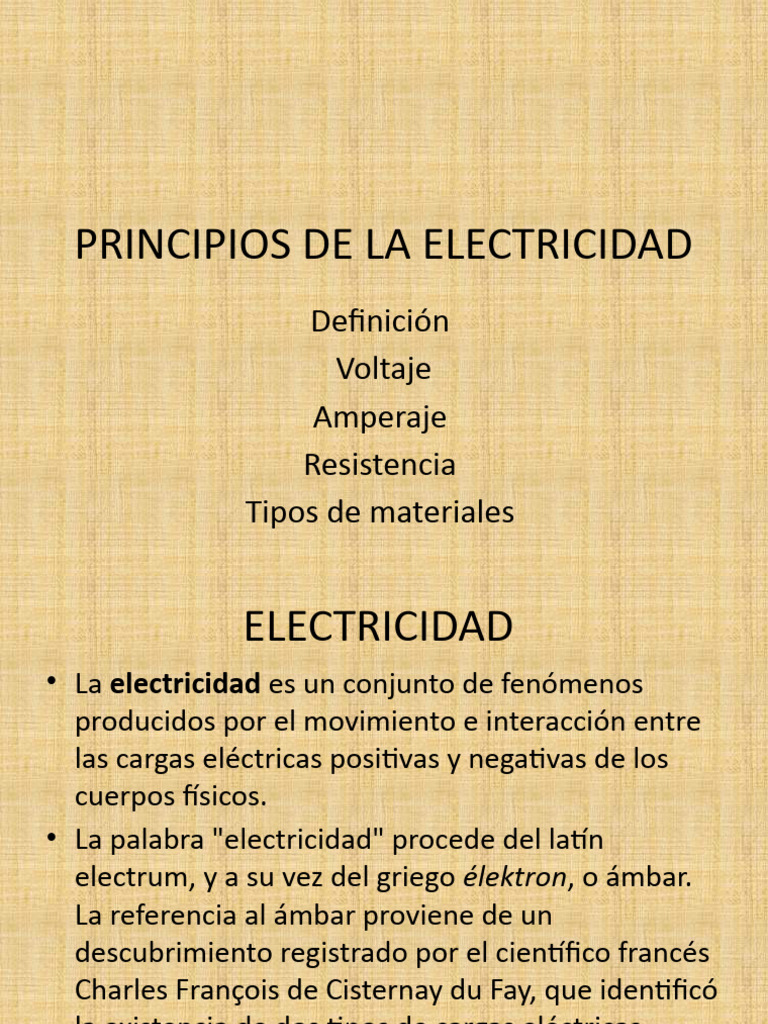 Principios de La Electricidad | PDF | Corriente eléctrica | Electricidad