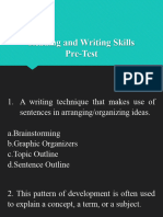 Reading and Writing Skills PRE TEST