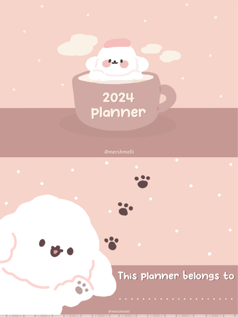 (Monday Start) 2024 Pink Planner Mershmelli | PDF
