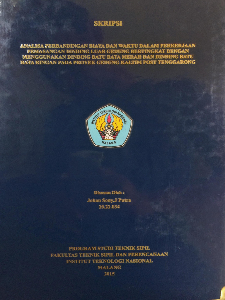 ANALISA PERBANDINGAN BIAYA DAN WAKTU DALAM PERKERJAAN PEMASANGAN