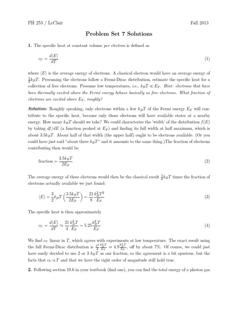Solid State Physics HW Solutions | PDF | Teaching Methods & Materials ...