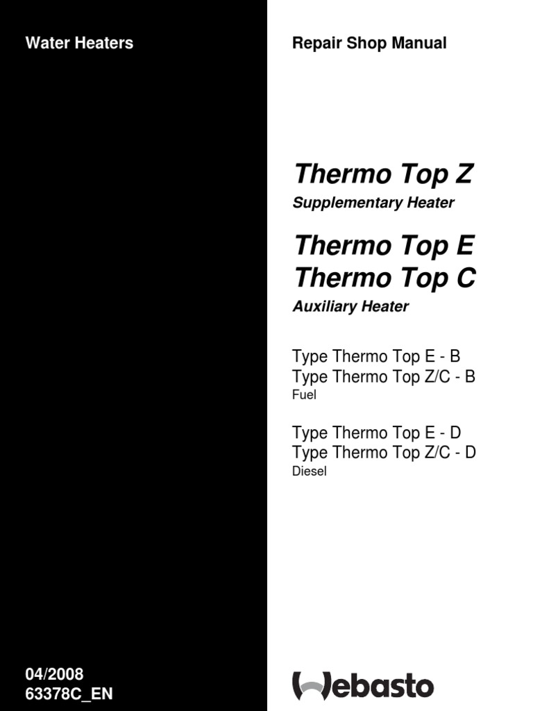 Webasto Manual - Thermo Top Z-C-E Workshop Manual | PDF.