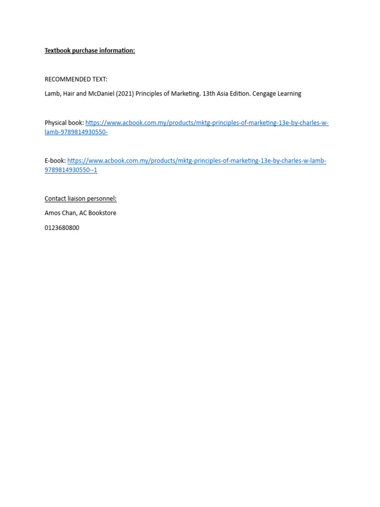 Principles of Marketing Textbook Info | PDF | Business | Technology ...