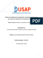 Informe de Resultados de La Organización y Desarrollo Del VI Congreso de La Carrera de Ciencias de La Comunicación y Publicidad