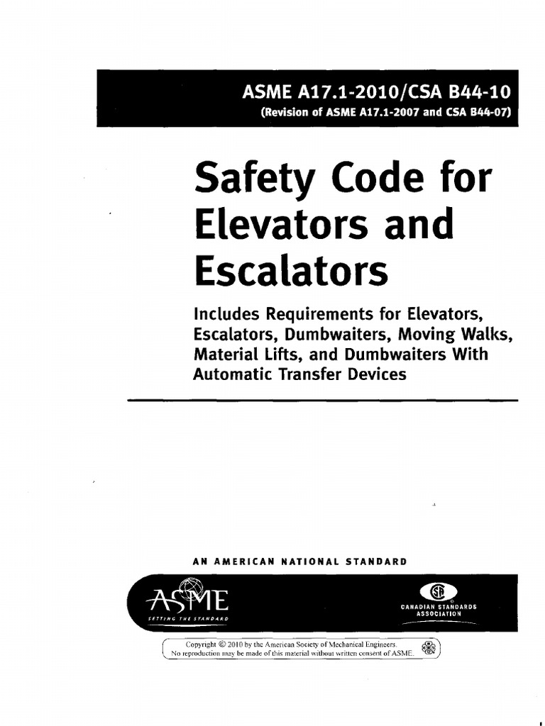 Safety Code For Elevators and Escalators II | PDF