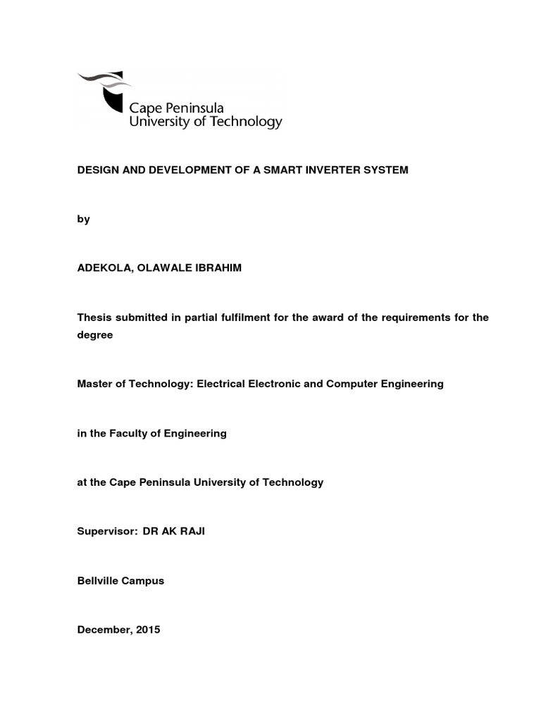 Design And Development Of A Smart Inverter System Pdf Solar Power