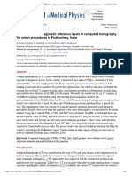 2014 Establishment of Diagnostic Reference Levels in Computed Tomography For Select Procedures in Pudhuchery, India