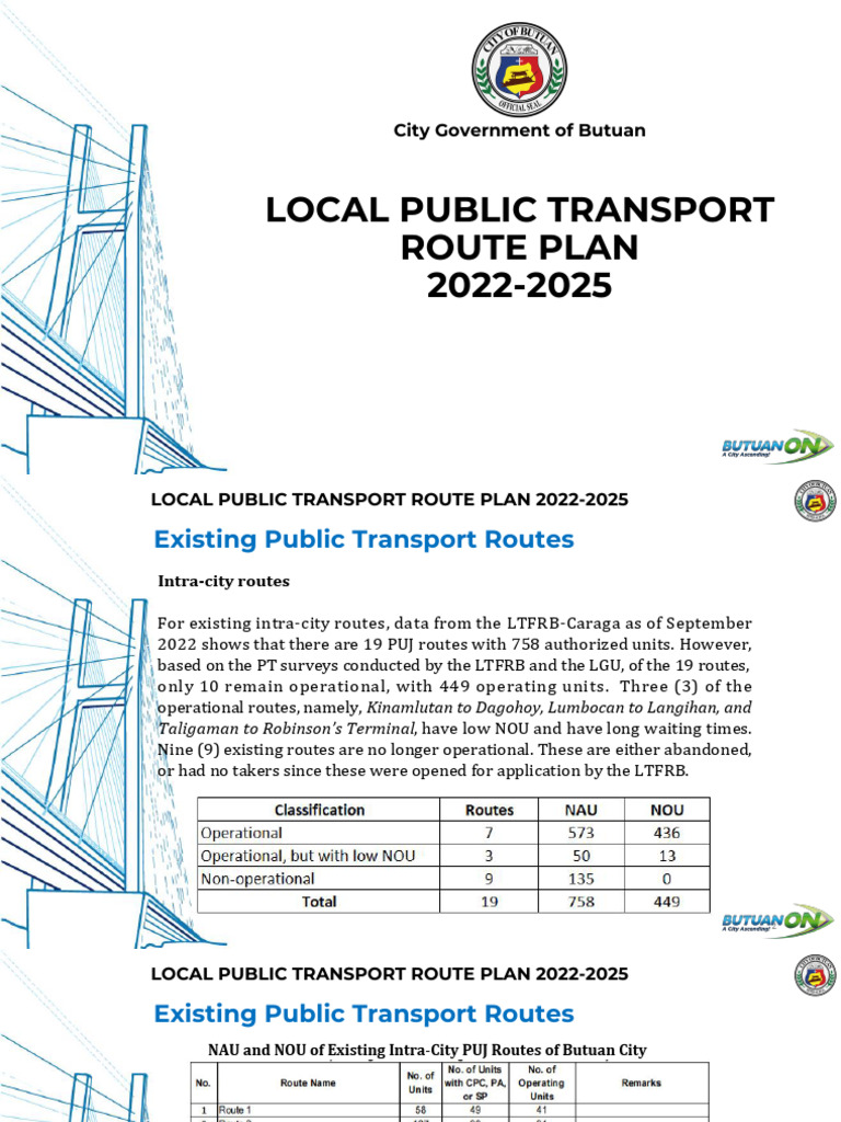 Overview of The Local Public Transport Route Plan of Butuan City | PDF ...