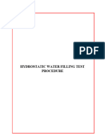 Hydrostatic Water Filling Test Procedure