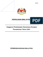 Kerajaan Malaysia: Anggaran Perbelanjaan Sementara Kerajaan Persekutuan Tahun 2023